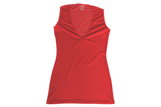 Vestido mesh corto rojo