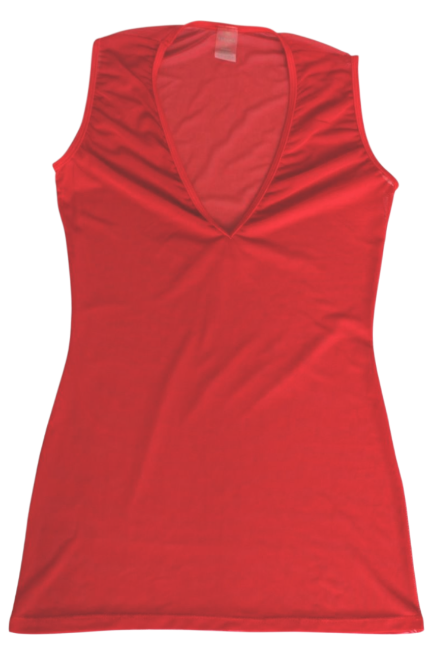 Vestido mesh corto rojo