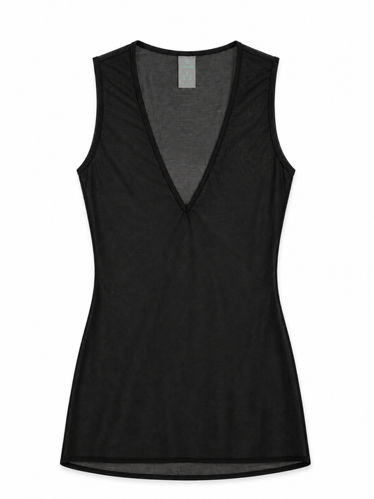 Vestido mesh corto negro