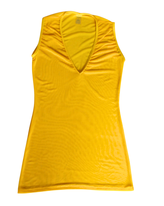 Vestido mesh corto amarillo