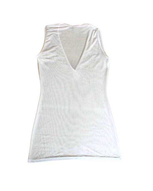 Vestido mesh corto blanco