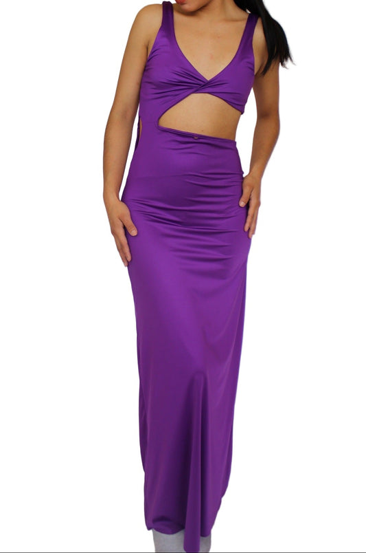 Vestido Playa Nudo Violeta