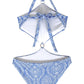 Triangle azul estampado