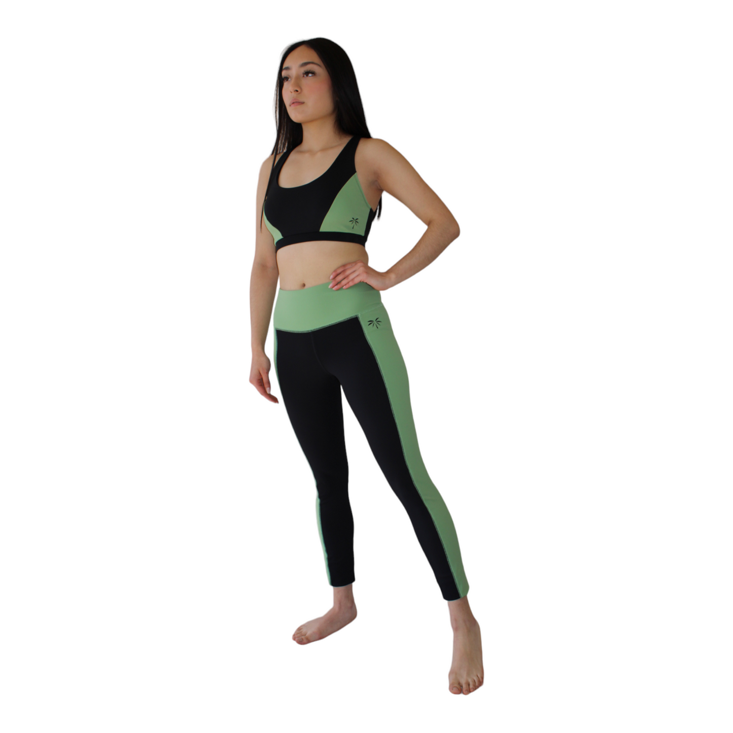 Legging bicolor verde